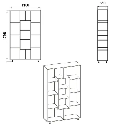 Стелаж книжковий Компанит КШ 4 Венге (kom-335)