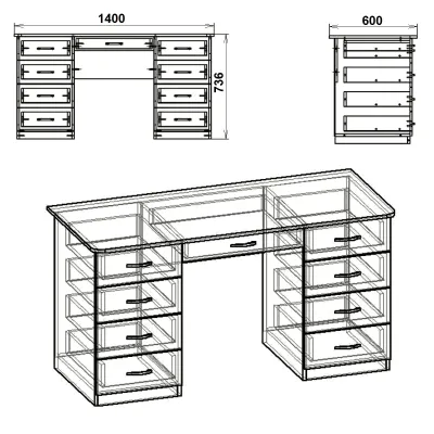 Стіл письмовий Компанит Учитель 3 Горіх экко Стіл письмовий Компанит Учитель 3 Горіх экко