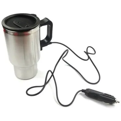 Термокружка с подогревом Electric Mug 12 V Серебристый с черным (73698839)