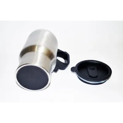 Термокружка с подогревом Electric Mug 12 V Серебристый с черным (73698839)