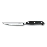 Кухонний кований ніж Victorinox Grand Maitre для томатів та стейків серрейтор 120 мм у подарунковій коробці Чорний (7.7203.12WG)