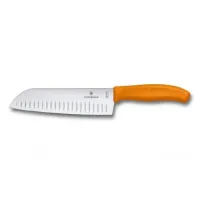 Кухонный нож Victorinox SwissClassic Santoku с воздушными карманами 170 мм в блистере Оранжевый (6.8526.17L9B) Кухонный нож Victorinox SwissClassic Santoku с воздушными карманами 170 мм в блистере Оранжевый (6.8526.17L9B)