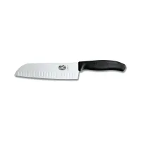 Кухонний ніж Victorinox SwissClassic Santoku з повітряними кишенями 170 мм у блістері Чорний (6.8523.17B) Кухонний ніж Victorinox SwissClassic Santoku з повітряними кишенями 170 мм у блістері Чорний (6.8523.17B)