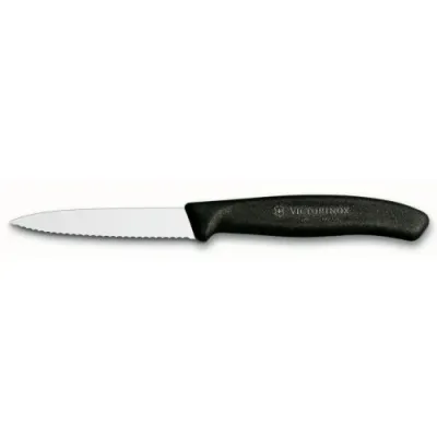 Кухонный нож Victorinox SwissClassic для нарезки 80 мм серрейтор Черный (6.7633)