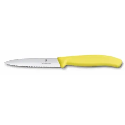 Кухонний ніж Victorinox SwissClassic для нарізки 100 мм серрейтор Жовтий (6.7736.L8)
