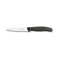 Кухонний ніж Victorinox SwissClassic для нарізки 100 мм серрейтор Чорний (6.7733)