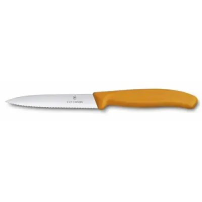 Кухонний ніж Victorinox SwissClassic для нарізки 100 мм серрейтор Помаранчевий (6.7736.L9)