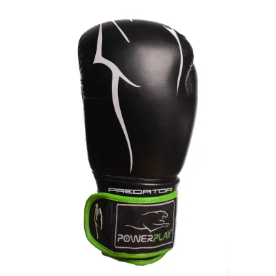 Боксерські рукавиці PowerPlay 3018 12 унцій Чорно-Зелені (PP_3018_12oz_Black/Green)