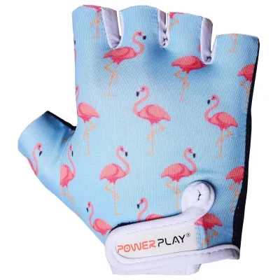 Велорукавички PowerPlay 001 Фламінго 2XS Блакитні (001_Blue_Flamingo_2XS)