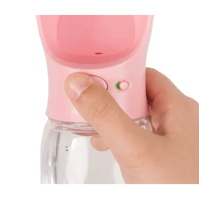 Портативная поилка SUNROZ Dog Bottle для собак 350 мл Розовая (SUN0859)