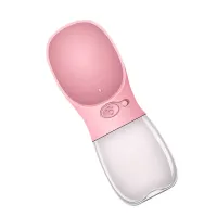 Портативная поилка SUNROZ Dog Bottle для собак 350 мл Розовая (SUN0859)