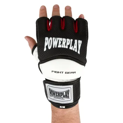 Рукавички для MMA PowerPlay 3075 L Чорно-Білі