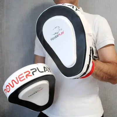 Лапи боксерські PowerPlay 3042 PU Чорно-Білі Лапи боксерські PowerPlay 3042 PU Чорно-Білі