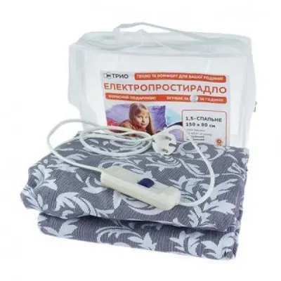 Електропростирадло полуторне Trio 150х80 см бавовняне покриття (iz00321) Електропростирадло полуторне Trio 150х80 см бавовняне покриття (iz00321)