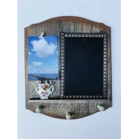 Ключниця настінна з дошкою для нотаток та затискачем під фото Holder Коричневий (Kaj123628)