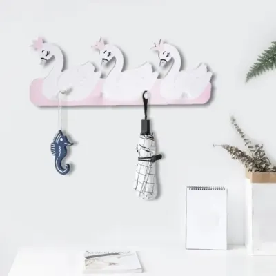 Дитяча дерев'яна вішалка Wall Hanger Лебеді Білий (jw124030)