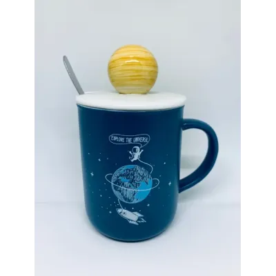 Кружка Explore The Universe з кришкою та ложкою 350 мл Синій (er124117)