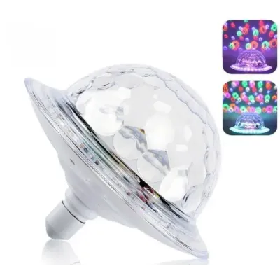 Диско шар в патрон LED UFO Bluetooth Crystal Magic Ball E27 0926, 30 светодиодов