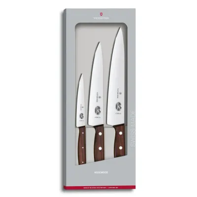 Кухонний набір ножів Victorinox Wood Carving Set 3 ножа дерево (5.1050.3G)