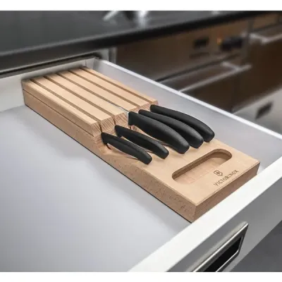 Набор кухонных ножей и подставки Victorinox Swiss Classic In-Drawer 6 предметов Черные (6.7143.5)