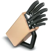 Набір кухонних ножів та підставки Victorinox Swiss Classic Cutlery Block 9 предметів Чорні (6.7173.8)