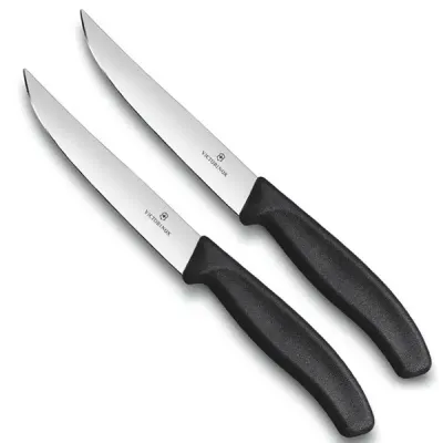Набор кухонных ножей для стейка Victorinox Swiss Classic Steak 12 см 2 шт Черные (6.7903.12B)