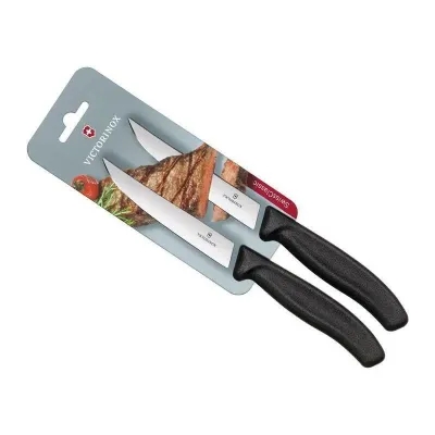 Набір кухонних ножів Victorinox Swiss Classic Steak 12 см 2 шт Чорні (6.7903.12B) Набір кухонних ножів Victorinox Swiss Classic Steak 12 см 2 шт Чорні (6.7903.12B)