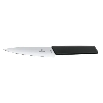 Кухонный универсальный нож Victorinox Swiss Modern Kitchen 15 см Черный (6.9013.15B)
