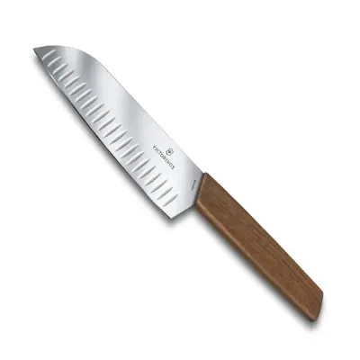 Кухонный нож Victorinox Swiss Modern Santoku 17 см Орех (6.9050.17KG) Кухонный нож Victorinox Swiss Modern Santoku 17 см Орех (6.9050.17KG)