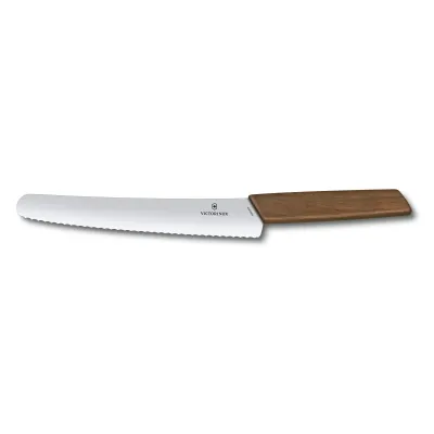 Кухонний ніж для хліба Victorinox Swiss Modern BreadPastry 22 см Горіх (6.9070.22WG)