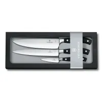 Набір кухонних кованих ножів Victorinox Forged Сhef's Grand Maitre 3 шт Чорні (7.7243.3) Набір кухонних кованих ножів Victorinox Forged Сhef's Grand Maitre 3 шт Чорні (7.7243.3)