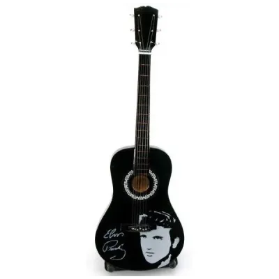 Гитара Elvis миниатюра дерево GUITAR A ELVIS BLACK 24 см черный (DN29995)