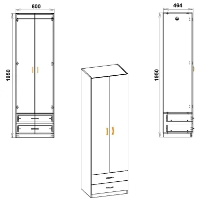 Шкаф для вещей 12 Компанит дуб сонома + белый Шкаф для вещей 12 Компанит дуб сонома + белый