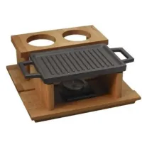 Тарелка порционная на деревяной подставке Lava Hot plate 22х15 см Черный LV ECO HP 2215 T13 K44