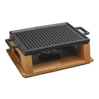 Тарілка порційна на дерев'яній підставці Lava Hot plate 22х30 см Чорний LV ECO HP 2230 T13 K44