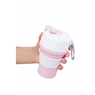 Складана силіконова склянка з кришкою та трубочкою Tonna Waist MARSHMALLOW 1 Складана силіконова склянка з кришкою та трубочкою Tonna Waist MARSHMALLOW 1