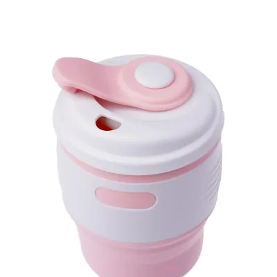 Складана силіконова склянка з кришкою Tonna Barrel MARSHMALLOW
