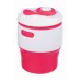 Складана силіконова склянка з кришкою Tonna Barrel RASPBERRY