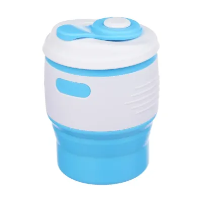 Складана силіконова склянка з кришкою Tonna Barrel SKY