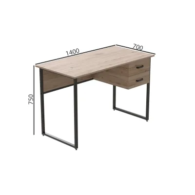 Комп'ютерний стіл Ferrum-decor Дакота 76x140x70 чорний ДСП Дуб Сан-Маріно 32мм