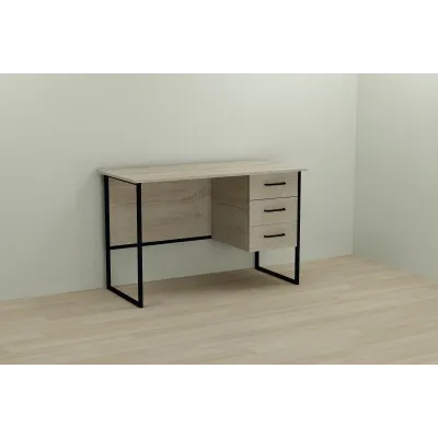 Комп'ютерний стіл Ferrum-decor Гаррі 75x140x60 чорний ДСП Дуб Сонома 16мм Комп'ютерний стіл Ferrum-decor Гаррі 75x140x60 чорний ДСП Дуб Сонома 16мм