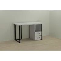 Компьютерный стол Ferrum-decor Отто 76x140x70 черный ДСП Белое 32мм (OTT056)