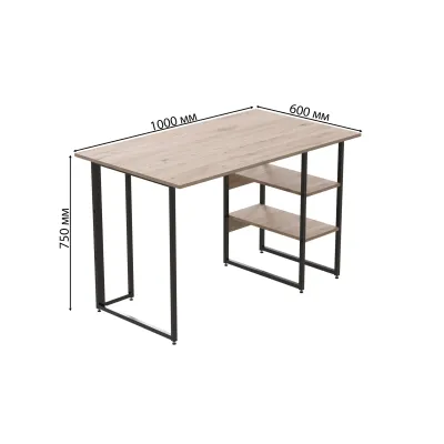 Компьютерный стол Ferrum-decor Кевин 75x100x60 черный ДСП Дуб Сан-Марино 16мм