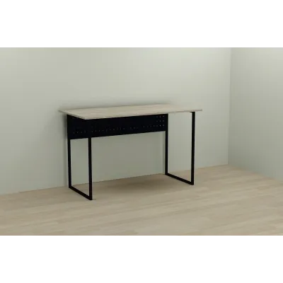 Компьютерный стол Ferrum-decor Майк 75x140x60 черный ДСП Дуб Сонома 16мм