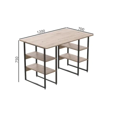 Комп'ютерний стіл Ferrum-decor Карен 75x120x70 чорний ДСП Дуб Сан-Маріно 32мм
