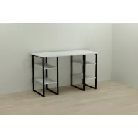Компьютерный стол Ferrum-decor Карэн 75x140x70 черный ДСП Белое 16мм