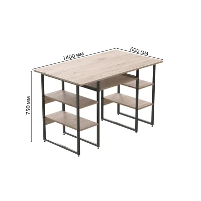 Компьютерный стол Ferrum-decor Тим 75x140x60 черный ДСП Дуб Сан-Марино 16мм Компьютерный стол Ferrum-decor Тим 75x140x60 черный ДСП Дуб Сан-Марино 16мм