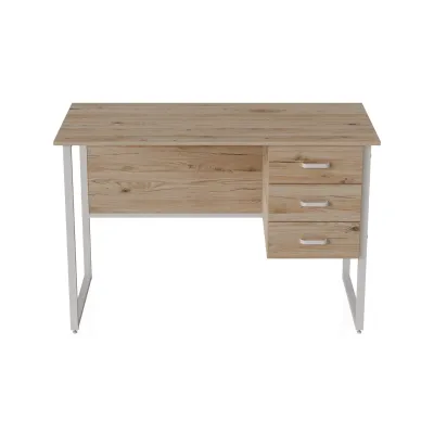 Компьютерный стол Ferrum-decor Гарри 75x120x60 белый ДСП Дуб Сан-Марино 16мм