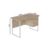 Компьютерный стол Ferrum-decor Гарри 75x140x60 белый ДСП Дуб Сан-Марино 16мм