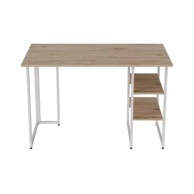Комп'ютерний стіл Ferrum-decor Кевін 75x140x60 білий ДСП Дуб Сан-Маріно 16мм